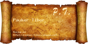 Pauker Tibor névjegykártya